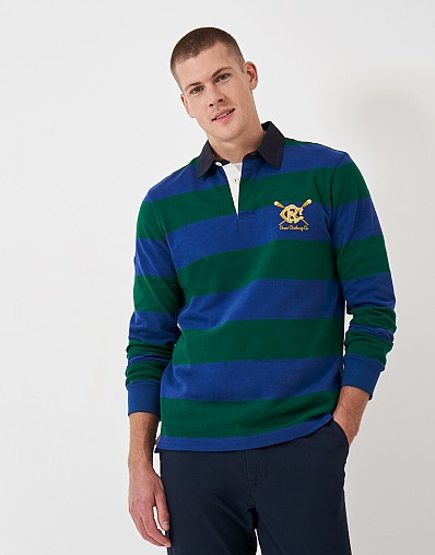 Heritage Stripe Rugby Shirt in Blue and Green
