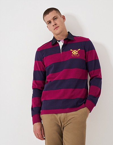Heritage Stripe Rugby Shirt in Red and Blue