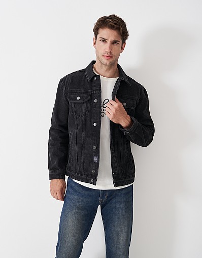 Teignmouth Denim Jacket in Black
