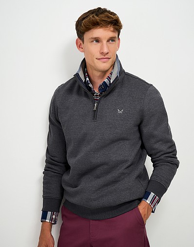 Classic Half-Zip Sweatshirt in Charcoal Marl