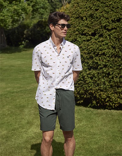 Twill Pull On Shorts in Green
