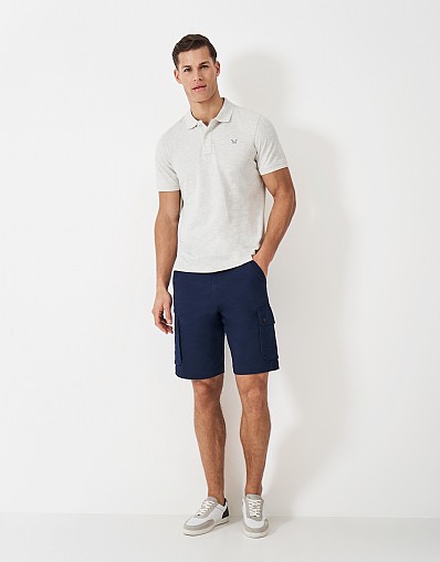 Herringbone Formby Cargo Shorts in Blue