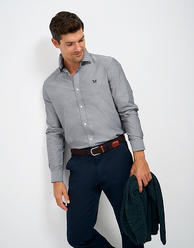 Slim Fit Oxford Shirt in Black