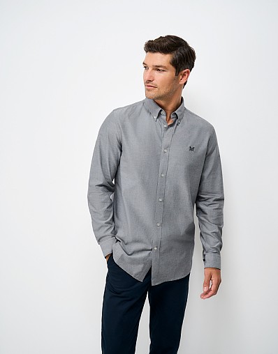 Slim Fit Oxford Shirt in Grey
