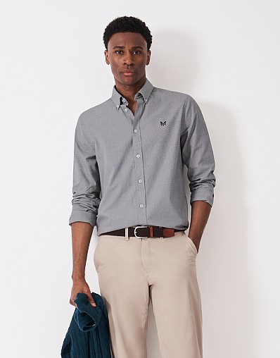 Puppytooth Oxford Shirt in Grey