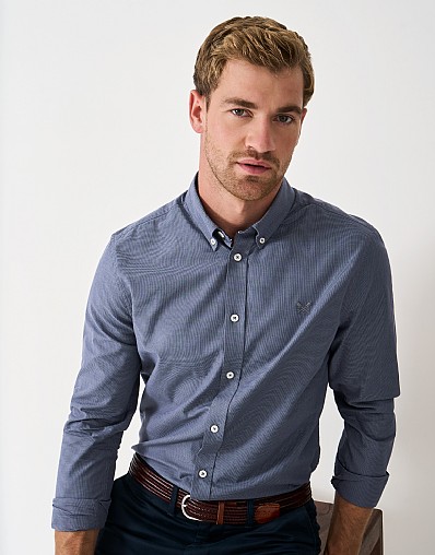 Puppytooth Oxford Shirt in Navy
