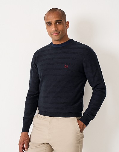 Cashmere and Silk Mix Jumper in Navy