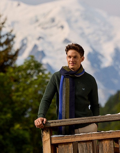 Fisherman Rib Crew Neck Jumper in Forest Green