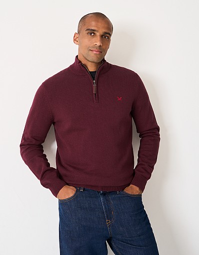 Organic Classic 1/2 Zip in Burgundy
