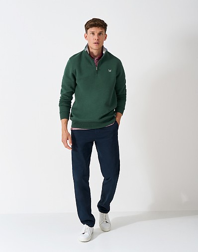 Classic Half Zip Sweatshirt in Bottle Green