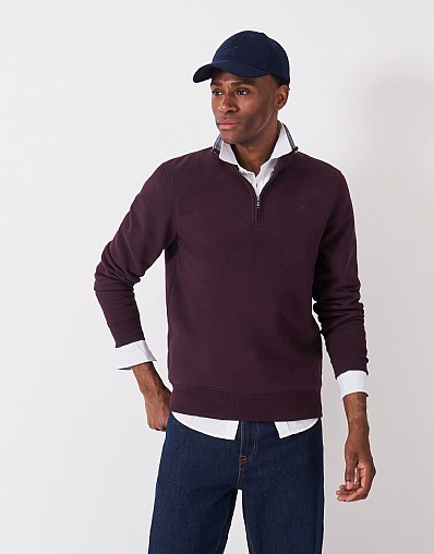 Classic Half Zip Sweatshirt in Mahogany