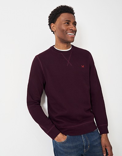 French Rib Crew Neck Jumper in Mahogany