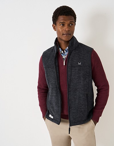 Space Dye Gilet in Charcoal