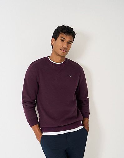 Aldringham Crewneck Fleece Sweatshirt in Mahogany Red