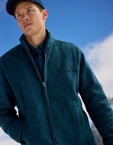 Space Dyed Fleece Jacket in Green