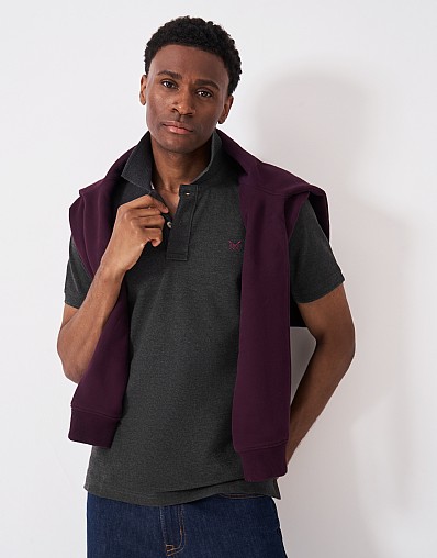 Classic Pique Polo Shirt in Charcoal