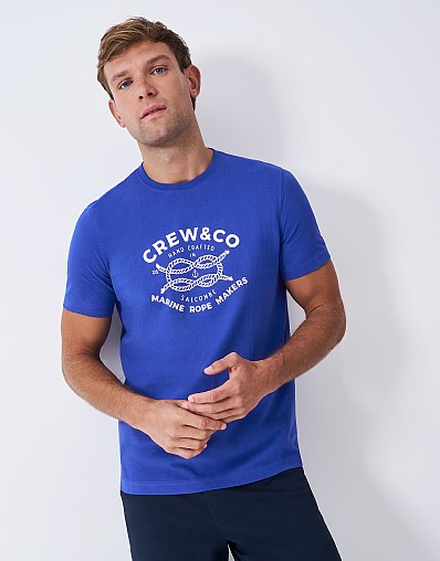 Rope Graphic T-Shirt in Bright Blue