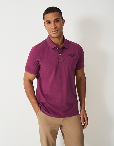 Logo Patch Polo Shirt in Purple