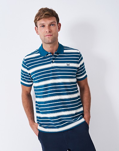 Stripe Polo Shirt in Blue and White
