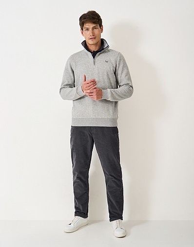 Parker Straight Fit Cord Trousers in Charcoal