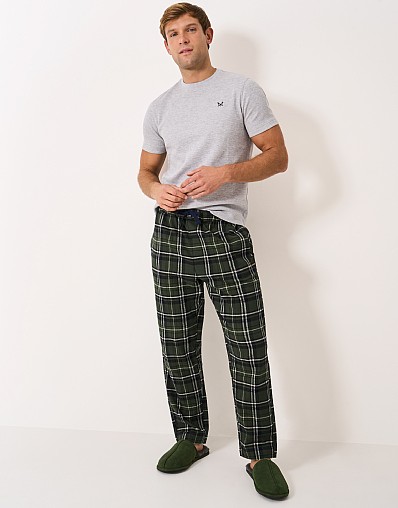 Flannel Lounge Trouser in Green and Black Check