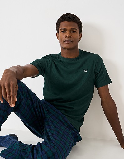 Waffle Tee in Bottle Green