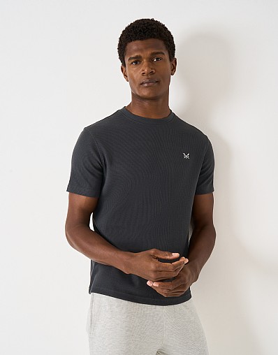 Waffle Tee in Charcoal