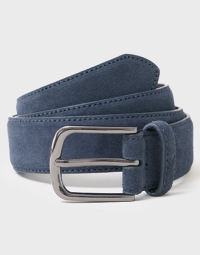 Smart Suede Belt in Navy