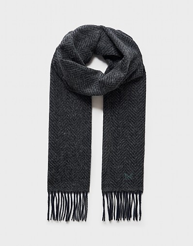 Herringbone Jacquard Scarf in Charcoal