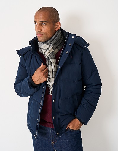 Wool Scarf in Grey Check