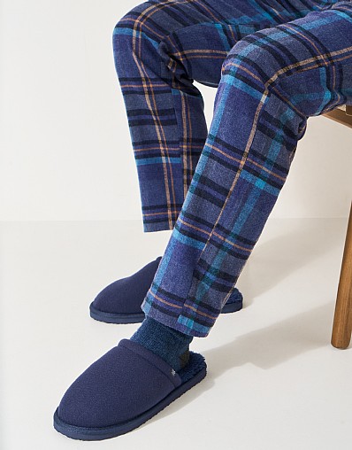 Felt Crest Slipper in Navy