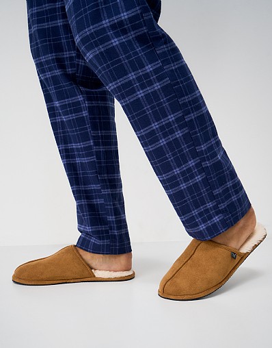 Button Seam Mule Slipper in Tan