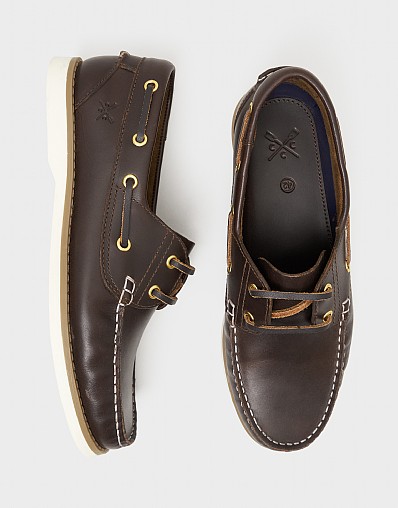 Austell Leather Deck Shoes in Brown