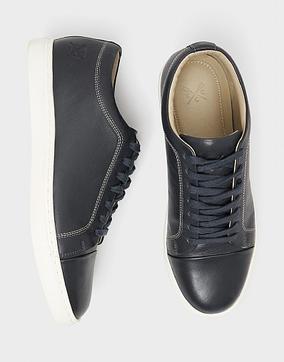 Cupsole Leather Trainers in Charcoal