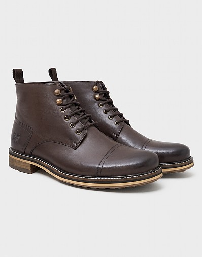 Lace Up Boots in Chocolate Brown