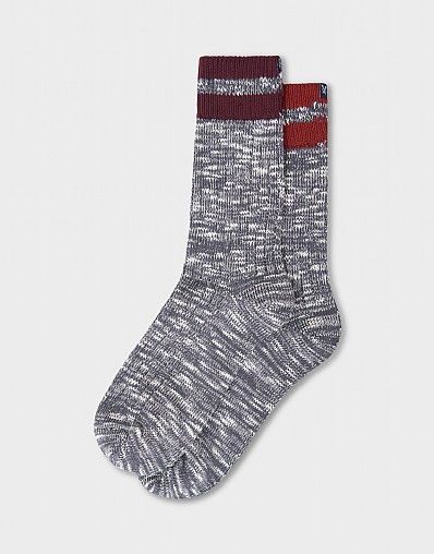 Two Pack Boot Socks in Grey, White and Red