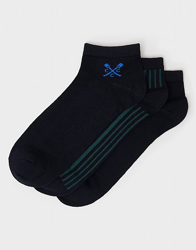 3 Pack Trainer Sock in Navy Stripe