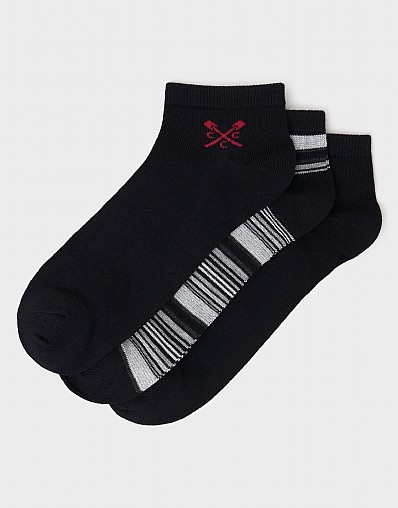3 Pack Trainer Sock in Grey Stripe