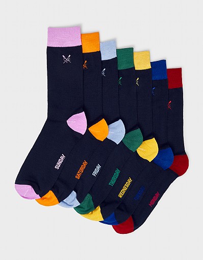 7 Pack Bamboo Sock in Multi