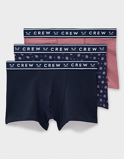 3 Pack Boxer Brief in Navy and Rose