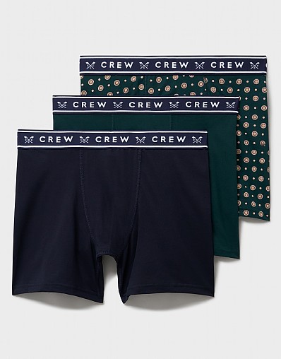 3 Pack Jersey Boxers in Navy and Bottle Green