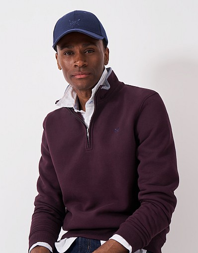 Wool Blend Crew Cap in Navy