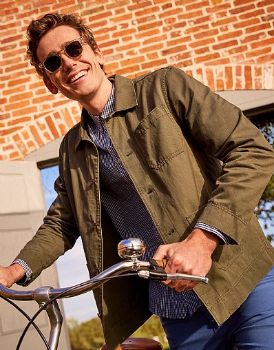 Twill Shacket in Green