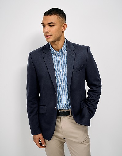 Stretch Jersey Blazer in Navy
