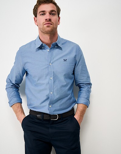 Slim Fit Cotton Oxford Shirt in Blue