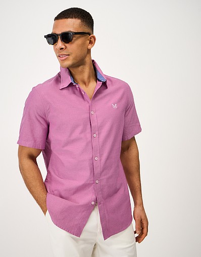 Short Sleeve Oxford Shirt in Pink