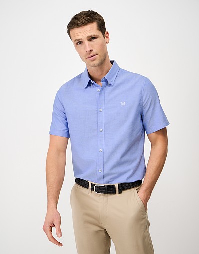 Short Sleeve Oxford Shirt in Blue