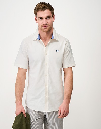 Short Sleeve Oxford Shirt in White