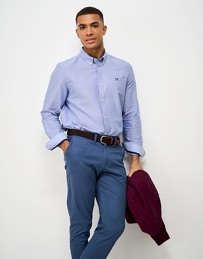 Classic Fit Plain Oxford Shirt in Blue