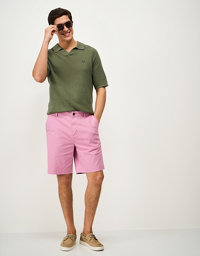 Johnny Collar Sadle Shoulder Polo in Khaki